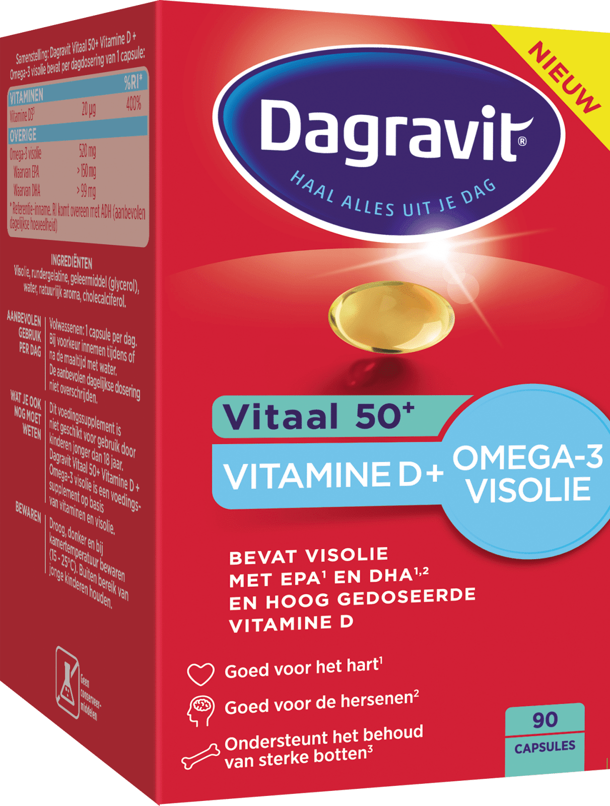 ontwerp Kroniek universiteitsstudent Vitaal 50+ Vitamine D + Omega-3 Visolie - Dagravit